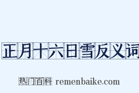 正月十六日雪反义词是什么意思的图片